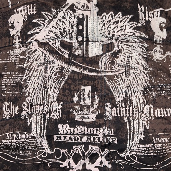 SALVAGE Brown Front Lace-up Mesh Back Dress Rhinestone Embellishments Large - Picture 9 of 10